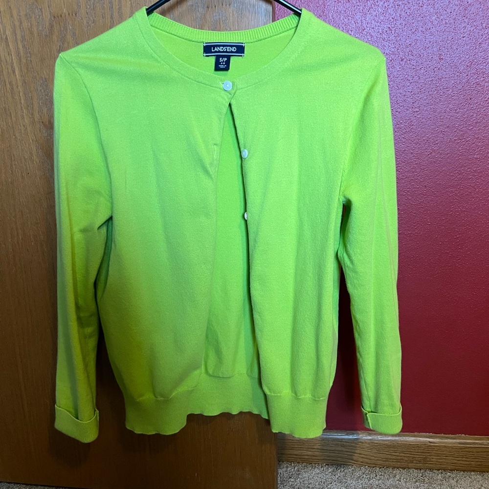 Lands' End Women's chartreuse Cardigan